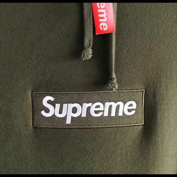 Supreme Box Logo Hoodie  - Dark Olive; FW11 - Picture 4 of 6
